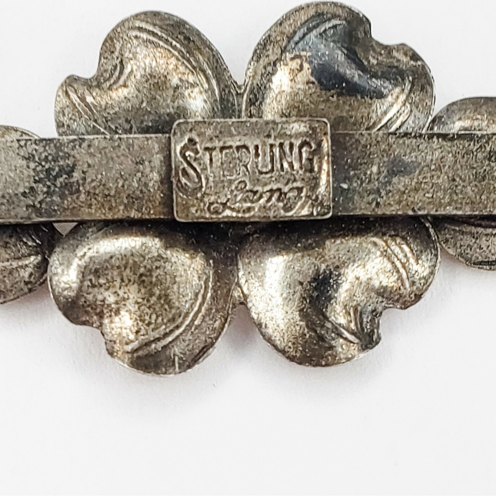Sterling Silver 925 Dogwood Flower Brooch Pin Signed Lang - Picture 5 of 6